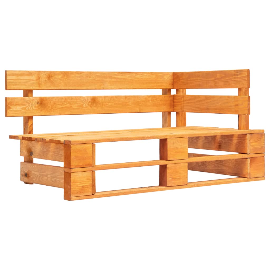 Garden Pallet Corner Bench Wood Honey Brown